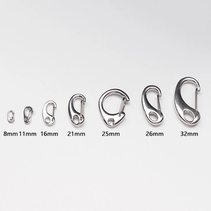 Polished 316 stainless steel lobster clasps in sizes 8mm to 32mm for DIY keychains