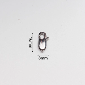 Cierre de mosquetón pulido de 16mm en acero inoxidable para collares y pulseras