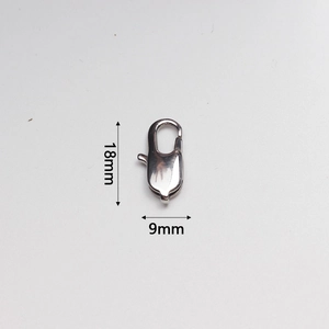 Cierre de mosquetón de acero inoxidable pulido de 18mm para collares y bisutería