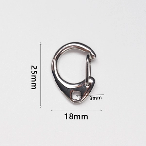 Detailed 25mm stainless steel lobster clasp dimensions with precise technical specifications