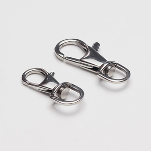 Deux fermoirs mousquetons pivotants en acier inoxydable 316 poli pour sacs DIY
