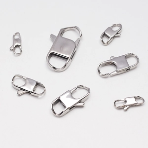 Mirror polished 316L stainless steel square clasps in six sizes for jewelry making