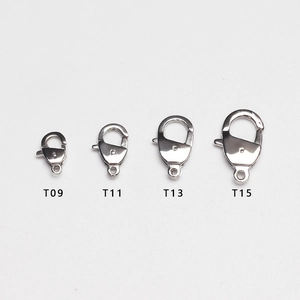 Polished stainless steel lobster clasps in four sizes for jewelry making and necklace repair