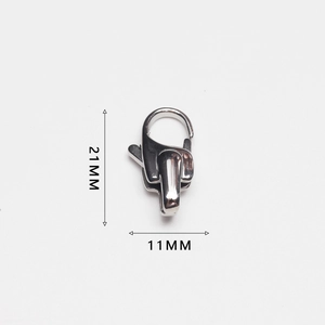 Polished 316 stainless steel lobster clasp accessory measuring 21mm by 11mm for DIY jewelry