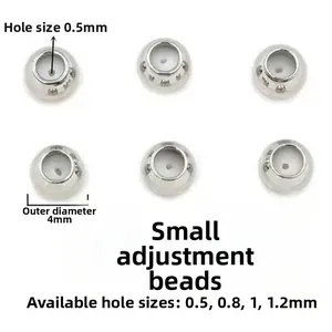 Macro detail of 4mm stainless steel stopper beads with silicone inserts for DIY jewelry