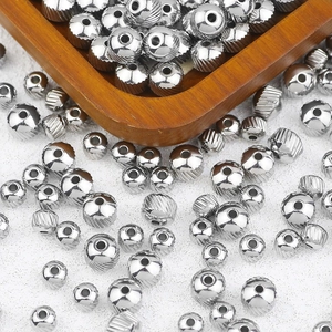 Macro di perline distanziatrici in acciaio inossidabile argento per gioielli DIY