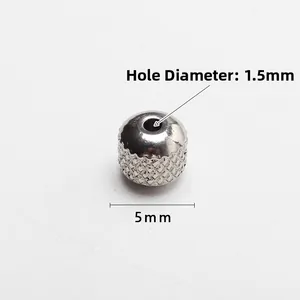 5mm mesh stainless steel hollow bead with 1.5mm hole diameter for jewelry making