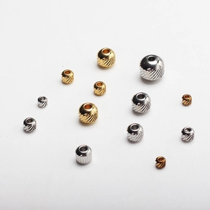 Perline distanziatrici in acciaio inossidabile testurizzato oro e argento per gioielli