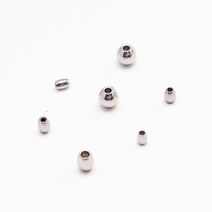 Polished stainless steel spacer beads in round and barrel shapes for DIY jewelry making