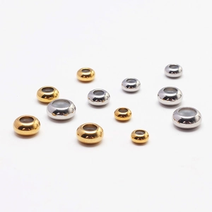 Perle di Posizionamento in Acciaio Inossidabile Con Nucleo in Silicone Integrato Per Creazione Gioielli DIY Bracciale Collana Perline Distanziatrici Regolabili