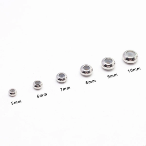 Perline distanziatrici in acciaio inossidabile lucido da 5mm a 10mm per gioielli fai-da-te