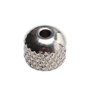 Textured stainless steel spacer beads with polished finish for DIY jewelry necklaces
