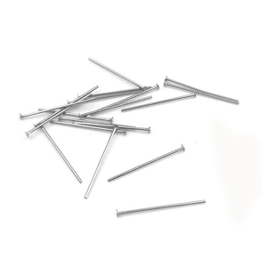 Posa piatta di spilli a testa piatta in acciaio inossidabile argento per gioielli DIY
