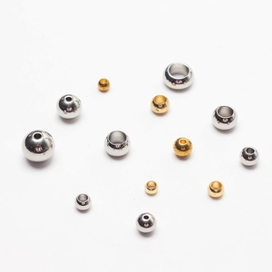 Gold and silver stainless steel loose beads and spacers for DIY jewelry making and crafts