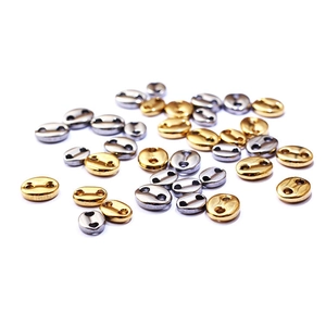 Stainless Steel Coffee Bean Beads Pig Nose Double Hole Jewelry Findings For DIY Necklace Bracelet Making Accessories Gold Silver