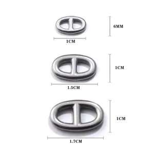 Polished stainless steel pig nose clasp connectors in three sizes for DIY jewelry making