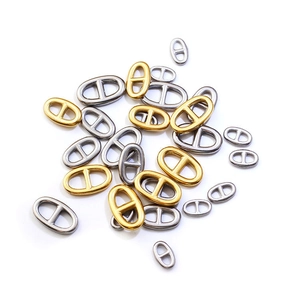 Stainless Steel Pig Nose Coffee Bean Connector DIY Jewelry Findings For Necklace Bracelet Making Electroplated Metal Anchor Chain Link