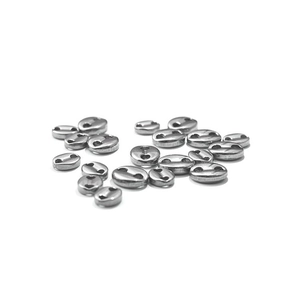 Polished silver stainless steel coffee bean beads with double holes for DIY jewelry making