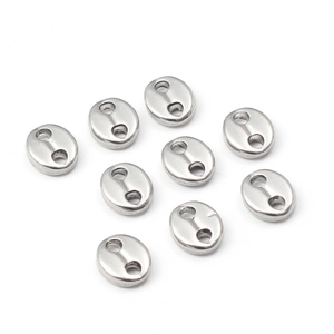 Polished stainless steel coffee bean pig nose link beads for DIY jewelry making