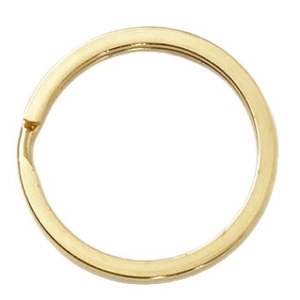 Polished solid brass flat split key ring for DIY keychain accessories and jewelry making
