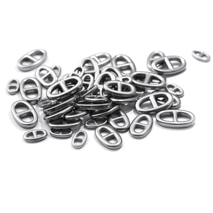Polished stainless steel pig nose shape connectors for DIY jewelry making and necklaces