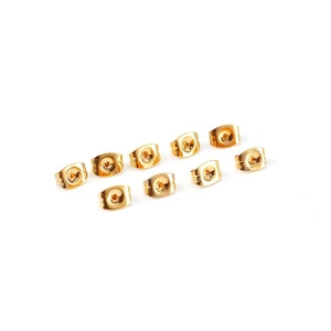 Set of 10 golden butterfly earring backs made of stainless steel for jewelry making