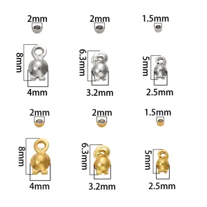 Size chart for stainless steel spacer beads showing dimensions 8mm 6.3mm and 5mm