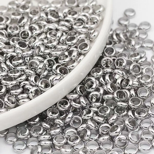 Bulk silver stainless steel curved seamless spacer beads for DIY jewelry making