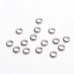 Stainless Steel Spacer Beads Curved Surface Positioning Rings Seamless Radian Beads For DIY Jewelry Making Accessories Silver Gold