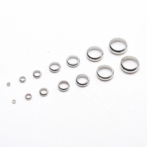 Polished stainless steel spacer beads in various sizes for DIY jewelry making and crafts