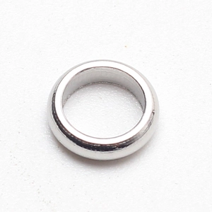 Polished silver stainless steel round ring spacer bead for DIY jewelry making