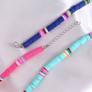 Handmade 6mm colorful heishi bead anklets for women with adjustable silver lobster clasp