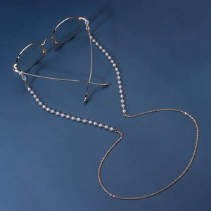 Elegant Alloy Faux Artificial Pearl Glasses Chain Multifunctional Mask Lanyard Gold Silver Metal Eyewear Strap For Women Jewelry Accessory
