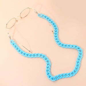 Chaîne de Lunettes à Maillons en Acrylique Surdimensionnés pour Femmes Écaille de Tortue Ambre Cordon Suspendu Masque