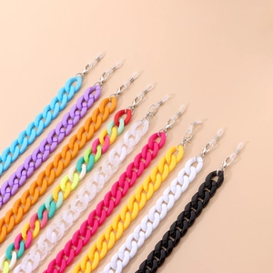 Chaînes de lunettes chics en acrylique multicolore avec boucles antidérapantes