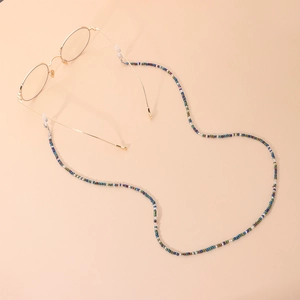 Chaîne de lunettes colorée en perles pour femmes avec boucles en silicone antidérapantes