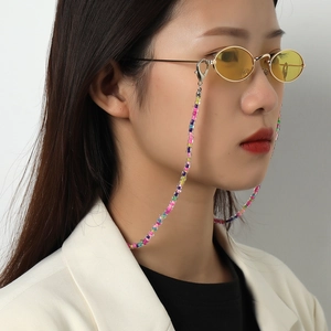 Kleurrijke Seed Bead Brillenketting Voor Dames Boheemse Multifunctionele Masker Lanyard Anti-verlies Brillenkoord