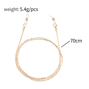 Chaîne lunettes et masque 70cm en métal doré avec fermoirs mousquetons poids 5.4g