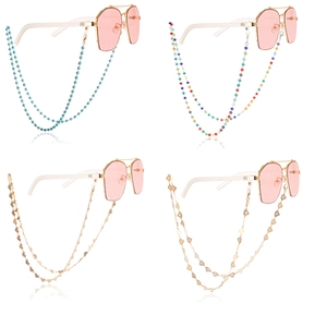 Catenine per occhiali alla moda con motivi a cuore e perline colorate per occhiali e maschere