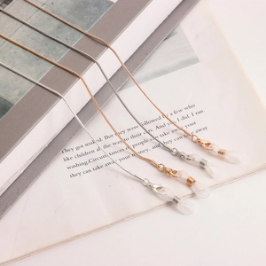 Set of four metal snake chain straps for glasses or masks in gold and silver finishes