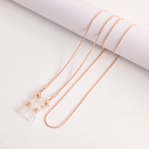 Rose gold snake chain eyeglass holder and face mask lanyard with lobster clasps