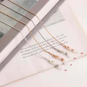 Minimalist Alloy Snake Bone Chain Glasses Mask Holder Metal Lobster Clasp Silicone Loop Anti-Lost Strap For Women Men