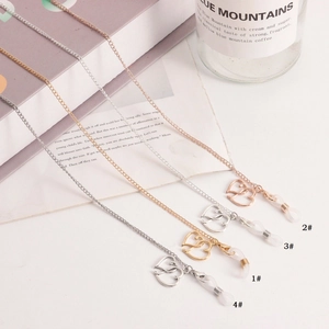 Pendentif Cœur en Alliage Chaîne de Lunettes Mode Métal Lanière de Masque pour Femme Décoratif Anti-perte Porte-lunettes Bijou