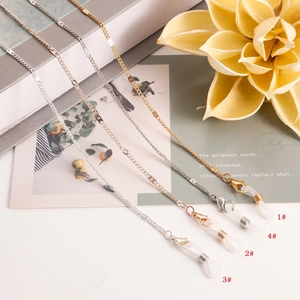 Minimalistische Legierung Metall Brillenkette Für Damen Herren Maske Hängende Lanyard Mit Hummerverschlüssen Silikonschlaufen Mode Halsriemen