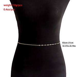 Chaîne de taille dorée à la mode avec croix pour femmes et extension réglable