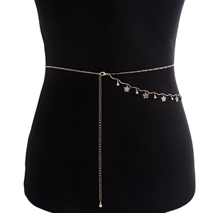 Elegant gold butterfly waist chain with sparkling cubic zirconia charms for women