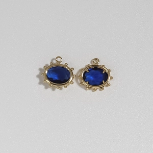 Evil eye bohemian natural stone stainless steel pendants with blue faceted gems
