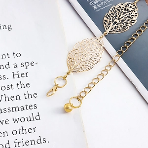 Chaîne de taille dorée élégante pour femme avec feuilles évidées, accessoire de mode