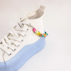 Colorful polymer clay fruit bead shoe charm with silver metal lobster clasps for sneakers