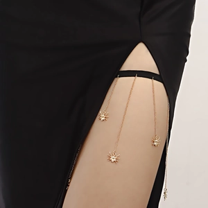 Gothic Spider Pendant Tassel Leg Chain For Women Elastic Thigh Chain Gold Silver Alloy Punk Body Jewelry For Halloween Party